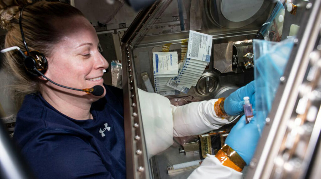 NASA astronaut Kate Rubins explores the space caused aging and weakening of heart muscles that astronauts experience for the Cardinal Heart study, which used engineered heart tissue samples.
