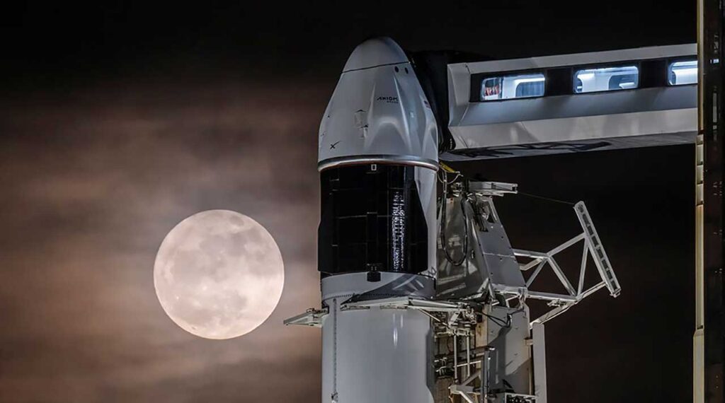 Axiom Mission 4 at the launch pad at NASA's Kennedy Space Center