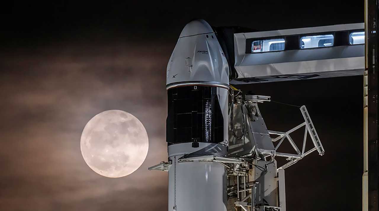 Axiom Mission 4 at the launch pad at NASA's Kennedy Space Center