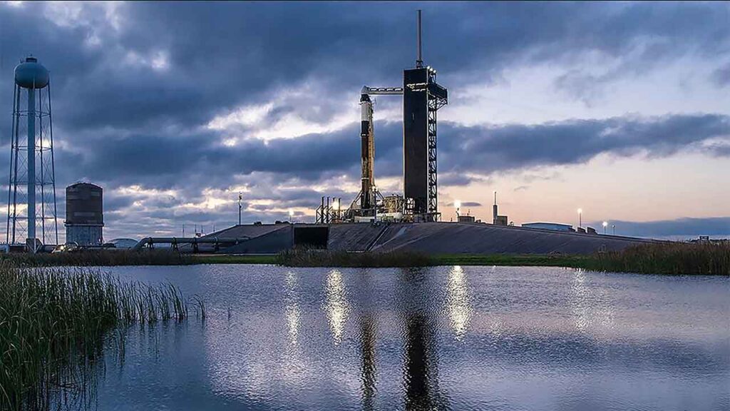 Axiom Mission 3 at the launchpad in Florida in January 2024