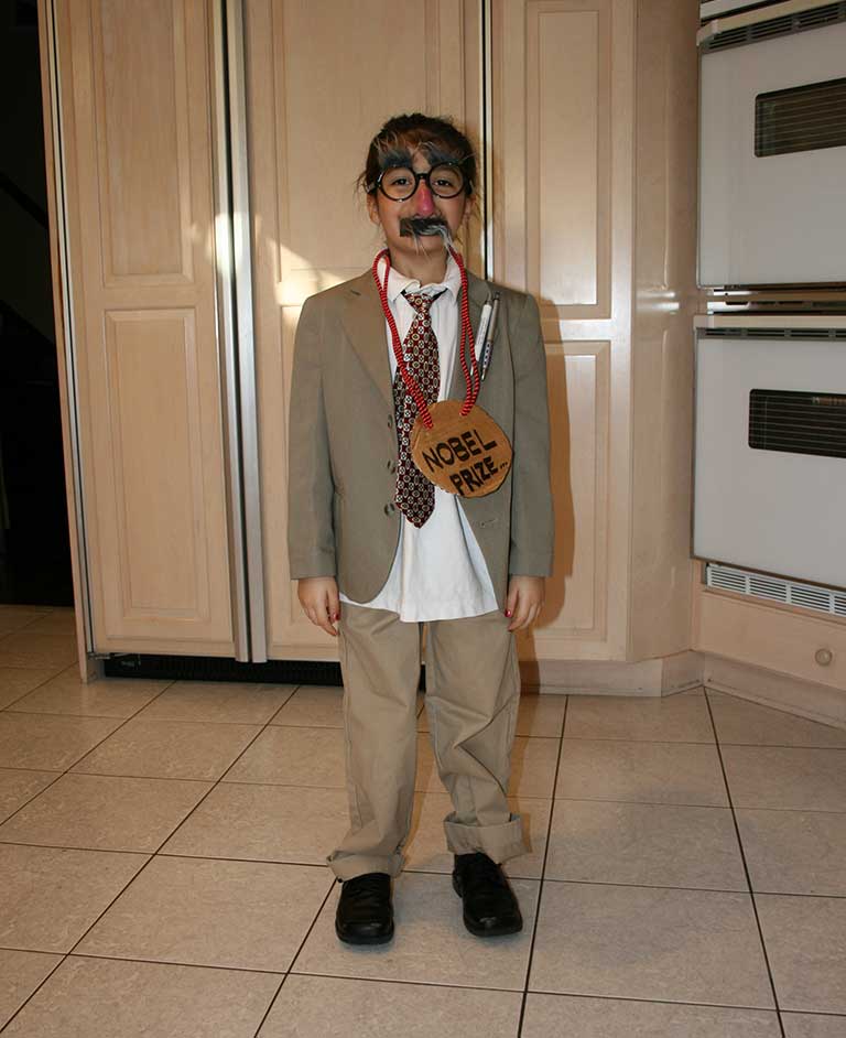 Kaylie Hausknecht dressed up as Albert Einstein for a school project in 2009.