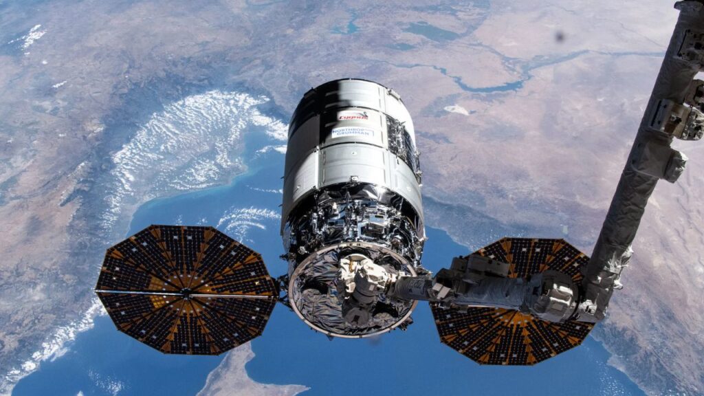 Northrop Grumman’s Cygnus spacecraft approaches the International Space Station