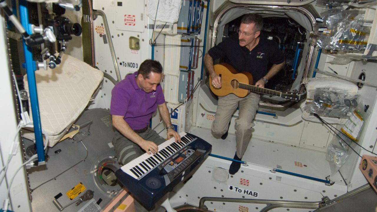 Duet An impromptu jam session on station with Expedition 30 commander Dan Burbank and cosmonaut Anton Shkaplerov.
