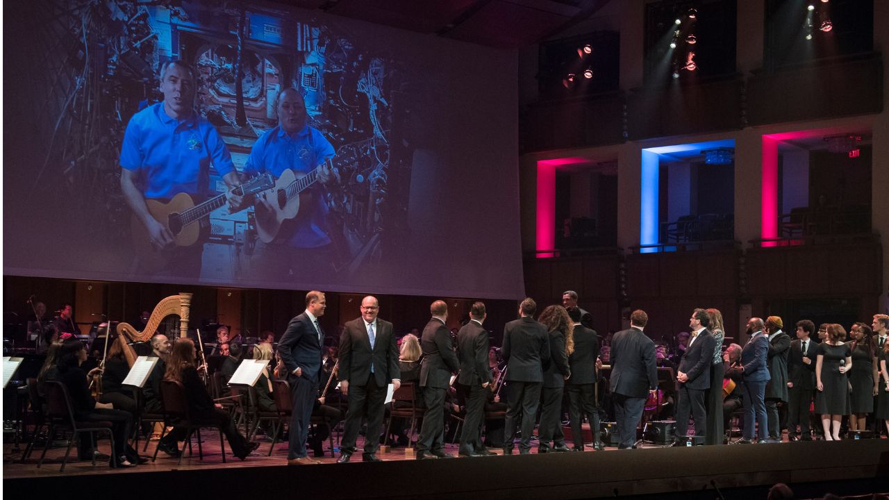 Orchestra An evening celebrating NASA’s 60th anniversary blended science and the arts.