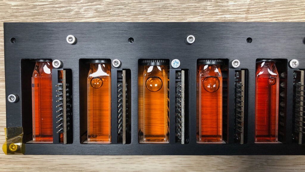 Five fluid-filled cuvettes prepared for launch to the ISS as part of the investigation.