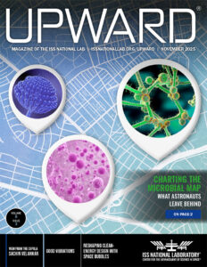 In this issue’s cover story, learn about microbes that hitchhike with astronauts, inhabit the space station, and adapt to the unique conditions there. Other features highlight how wave patterns in vibrating fluids could improve heat removal systems and how researchers are propelling bubbles using light to precisely steer fluids—both of which are critically important for future space missions.