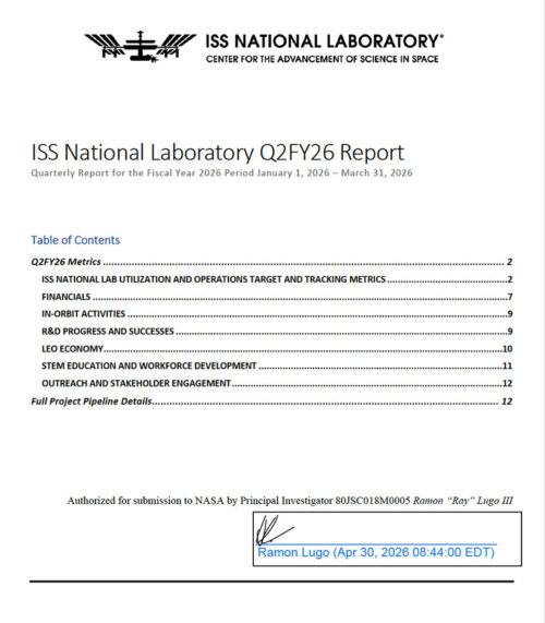 Iss Report Example Resources and Publications - ISS National Lab