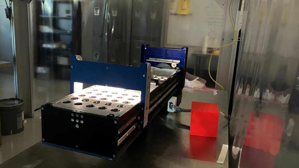 The POLARIS experiment undergoes ground-based testing ahead of integration with the MISSE Flight Facility outside the ISS.